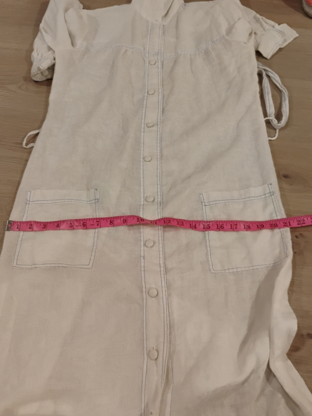 Vintage 1970s Contrast Seam Button Down Collared Shirt Dress with Belt - Picture 6 of 6